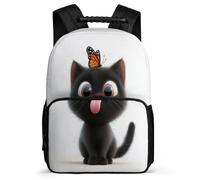 TPISLI Cute Kitten School Bag Primary Classes for Kids and Teens 6-11 Years Cat Backpack Girls Boys, 1680D Fabric Padded Back Outdoor Day Trips