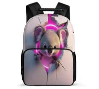 TPISLI Cute Koala 3D Print School Backpack for 5 to 10 Years for Girls, Animal Theme Daypack Students, Lightweight Bag, Side Pockets, Padded Back, Travel Daily Use