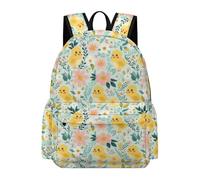 TPISLI Cute Little Chicks School Bag for Boys Girls Ages 8-12 Backpack Flowers Rucksack for Study Days, Modern 15.6 Inch Laptop Backpack for Study Days and Travel and Everyday Lessons