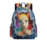 TPISLI Cute Llama Motif Primary Girls Backpacks Elementary Schoolbags Animal Pattern Bookbags for Primary Boys School Bags for Girls Secondary School