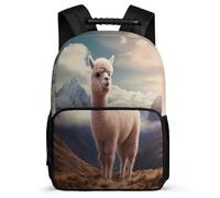 TPISLI Cute Llama Motif School Backpack for Children Primary School Animal Alpaca Rucksack Year 3-6 Kids and Teens, Padded Back Sturdy Handle Daily Essentials