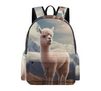 TPISLI Cute Llama Motif School Backpack Girls Age 11 Animal Alpaca Book Bag Students Year 10 Modern Trendy Spring Outing Backpack Outdoor Day Trips Back to School Gift