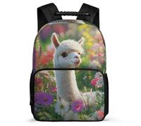 TPISLI Cute Llama School Bag Primary Classes for Students 8-12 Years Animal Alpaca Rucksack Children, Soft Felt Details Padded Back Back to School Gift
