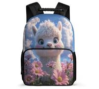 TPISLI Cute Llama School Bag Primary School for Kids and Teens Ages 6-10 Animal Alpaca Backpack Boys Girls, Soft Felt Details Lightweight Outdoor Day Trips