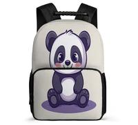 TPISLI Cute Panda Design Daypack for Boys 7-11 Year Olds Animal Print Backpack for Children School Years 1-4, Soft Felt Details Side Pockets Outdoor Day Trips