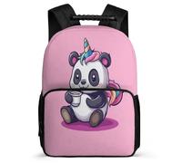 TPISLI Cute Panda Print School Bag for Kids and Teens School Years 2-5 Animal Motif Daypack for Students Primary Classes, 1680D Fabric Adjustable Straps Birthday Gift