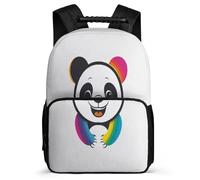 TPISLI Cute Panda School Bag for Students School Years 1-4 Kawaii Animal Backpack Primary Age 6-11 Boys Girls, Adjustable Straps Sturdy Handle Birthday Gift