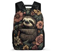 TPISLI Cute Sloth School Backpack for Kids 7-11 Year Olds Animal Print Daypack for Girls Boys Primary Classes, Soft Felt Details 1680D Fabric Birthday Gift