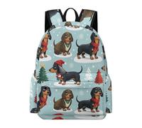 TPISLI Dachshunds Dog Daypack Kids School Years 5-9 Animal Puppy Rucksack Students Year 6 Lightweight Durable 14 Inch Laptop Rucksack Junior School Daily Use Everyday Use