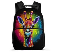 TPISLI Daypack Girls Giraffe Backpack for Elementary Middle School Boys Large Capacity Rucksack for Kids 15.7 Inch Children's School Bag Animal Theme Back Pack