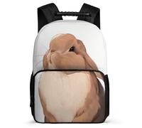 TPISLI Daypack Girls Rabbit Backpack for Elementary Middle School Boys Large Capacity Rucksack for Kids 15.7 Inch Children's School Bag Animal Droopy Eared Rabbit Back Pack