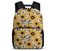 TPISLI Daypack Girls Sunflower Backpack for Elementary Middle School Boys Large Capacity Rucksack for Kids 15.7 Inch Children's School Bag Flower Back Pack