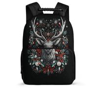 TPISLI Deer Pattern School Backpack for Boys Girls Primary Classes Animal Elk Motif Rucksack 6-11 Years Children, Sturdy Handle Adjustable Straps Birthday Gift