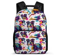 TPISLI Dogs School Backpack Primary Classes for Kids and Teens 7-11 Year Olds Bernese Mountain Puppy Rucksack Girls, Side Pockets Lightweight Travel Daily Use