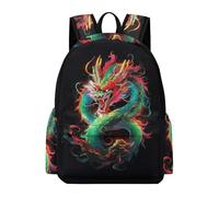 TPISLI Dragon Backpack Kids 7-11 Year Olds Green Art Dragon Daypack Girls School Years 4-8 Cool 11.6 Inch Laptop Daypack Junior School Daily Use Outdoor Gift