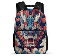 TPISLI Dragon Daypack for Children 6-11 Years Dragon Japanese Style Rucksack for Kids and Teens School Years 1-4, Soft Felt Details Adjustable Straps Birthday Gift