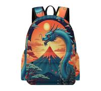 TPISLI Dragon Design Rucksack Children Age 9 Chinese Style Daypack Students Year 6 Modern Durable 14 Inch Laptop Rucksack Secondary School Outdoor Travel Daily Carry