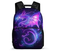 TPISLI Dragon Illustration Daypack for Children Primary School, Chinese Style Backpack Primary Age 6-11, Durable School Bag, Sturdy Handle, Outdoor Travel, Day Trips