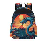 TPISLI Dragon Pattern School Backpack Students Ages 12-16 Chinese Style Daypack Teens Year 9 Cool 13.3 Inch Laptop School Bag Primary to Secondary Travel Gift