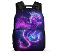 TPISLI Dragon Print Rucksack for Kids School Years 1-4 Chinese Style Backpack School Years 2-5 Kids and Teens, Sturdy Handle Adjustable Straps Outdoor Day Trips