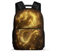 TPISLI Dragon Print School Backpack for Kids and Teens Primary Classes Chinese Style Bookbag 6-11 Years Children, Padded Back Side Pockets Outdoor Day Trips