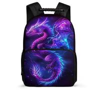 TPISLI Dragon Print School Backpack for Students 7-11 Year Olds Chinese Style Bookbag for Kids and Teens Year 2-5, Adjustable Straps Sturdy Handle Back to School Gift