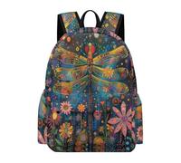 TPISLI Dragonfly Backpack School Bag Flowers Insect Kids Teens 8-15 Daypack for Daily Classes, Modern Outdoor Rucksack for Daily Study and Weekend Use and Class Travel Use