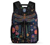 TPISLI Dragonfly Flowers Backpack for Kids School Years 2-5 Insect Theme Backpack for Students Primary Classes, Soft Felt Details Padded Back Daily Essentials