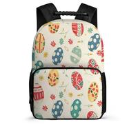 TPISLI Easter Eggs Print School Backpack for Kids and Teens 8-12 Years Colourful Bookbag for Children Primary Classes, 1680D Fabric Lightweight Back to School Gift