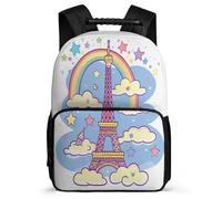 TPISLI Eiffel Tower Design School Bag School Years 1-4 for Kids and Teens Ages 6-10 Eiffel Tower Bookbag Boys Girls, Adjustable Straps Lightweight Daily Essentials