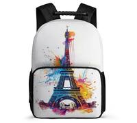 TPISLI Eiffel Tower Motif Daypack Primary Classes for Kids and Teens Ages 6-10 Art Design Rucksack Boys Girls, Lightweight Sturdy Handle Back to School Gift