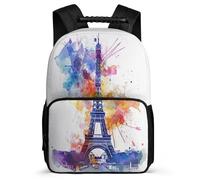 TPISLI Eiffel Tower Print Rucksack for Girls Primary School Eiffel Tower Rucksack Primary Age 6-11 Girls Boys, Adjustable Straps 1680D Fabric Daily Essentials