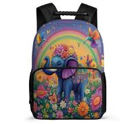 TPISLI Elephant Pattern Daypack Primary Classes for Kids and Teens Ages 6-10 Elephant Rucksack Boys Girls, Lightweight Sturdy Handle Back to School Gift