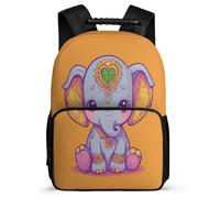 TPISLI Elephant School Bag Junior School for Kids and Teens Primary Age 6-11 Animal Theme Daypack Students, Side Pockets Sturdy Handle Outdoor Day Trips