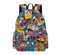 TPISLI Fashion Graffiti Pattern Rucksack Students Year 4 Colourful Daypack Girls Year 6 Trendy Modern Autumn Trip School Bag Primary School Travel Daily Use Everyday Use