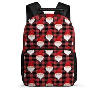 TPISLI Father Christmas School Backpack for Students Junior School Christmas Daypack 7-11 Year Olds Boys Girls, Soft Felt Details Durable Travel Daily Use