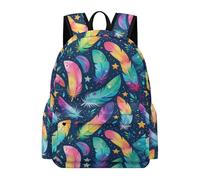 TPISLI Feather Pattern Backpack Boys Girls Teens Year 7-10 School Bag Feather Design Rucksack for Secondary Students, Cool Book Bag for Books and Outdoor Use and Outdoor Study Days