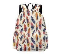 TPISLI Feather Pattern School Bag for Boys Girls School Years 6-10 Backpack Rucksack for Year 7-10 Study, Practical Outdoor Rucksack for Outdoor Trips and Classes