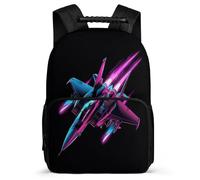 TPISLI Fighter Motif Backpack for Boys Girls Year 3-6, Aeroplane Print Rucksack for Students, Lightweight School Bag, Side Pockets, Padded Back, Travel Daily Use
