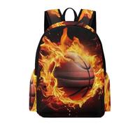TPISLI Fire Basketball Backpack Girls 10 Year Olds Basketball Daypack Teens Age 14 Durable Lightweight Spring Outing Backpack School Years 3-6 Daily Use Daily Carry