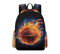 TPISLI Fire Basketball Design Back Packs,Kids Backpack Student School Bag Basket-Ball Travel Backpacks Fashion Bookbag Children School Bags for Teenage Girls
