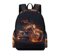 TPISLI Fire Moto Rucksack Boys Age 15 Motorbike Book Bag Kids Year 7-9 Lightweight Durable 14 Inch Laptop Backpack Junior School Hiking Day Trips Travel Use