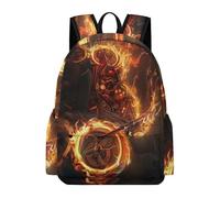 TPISLI Fire Motorbike Rucksack Kids Age 10-14 Motorcycle Book Bag Students Year 10 Durable Lightweight 11.6 Inch Laptop Daypack School Years 3-6 Daily Use Outdoor Gift