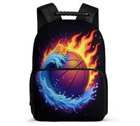TPISLI Flames Basketball Daypack for Students Primary Age 6-11 Basketball Daypack for Kids and Teens Junior School, Sturdy Handle 1680D Fabric Travel Daily Use