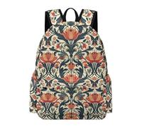 TPISLI Floral Motif School Bag Boys Girls 8-14 Backpack Plant Flowers Rucksack for Study Days, Practical Outdoor Rucksack for Study Days and Travel and Everyday Lessons