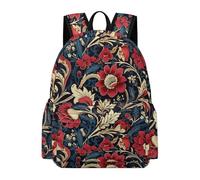 TPISLI Floral Pattern Backpack Boys Girls 8-12 Years School Bag Plant Flowers Rucksack for Daily Classes, Lightweight 11.6 Inch Laptop Daypack for Books, Lessons and Travel