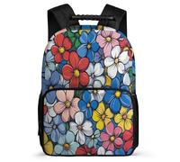 TPISLI Flowers Motif Daypack Primary Classes for Students 7-11 Year Olds Plant Print School Bag Boys, Adjustable Straps Soft Felt Details Back to School Gift