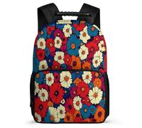 TPISLI Flowers Motif School Backpack for Children Year 3-6 Plant Print Bookbag for Children School Years 1-4, Padded Back Side Pockets Outdoor Day Trips