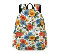 TPISLI Flowers Print Backpack Boys Girls Age 8-14 School Bag Plant Floral Rucksack for Daily Classes, Lightweight 15.6 Inch Laptop Backpack for Travel and Daily Use
