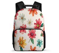 TPISLI Flowers Print Daypack for Children 6-11 Years Plant Floral Daypack for Children School Years 1-4, Adjustable Straps Sturdy Handle Travel Daily Use